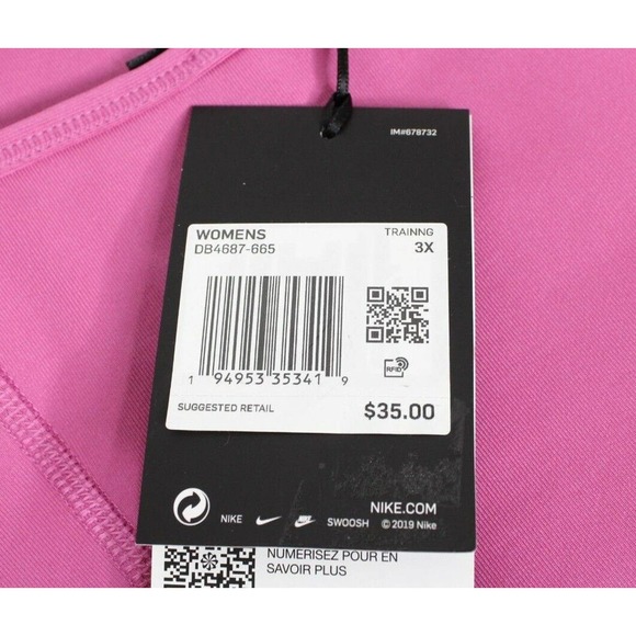 Nike Swoosh Plus Size Bra Women's Medium Support Pink Size 2X DB4687-665 NWT - Picture 5 of 7